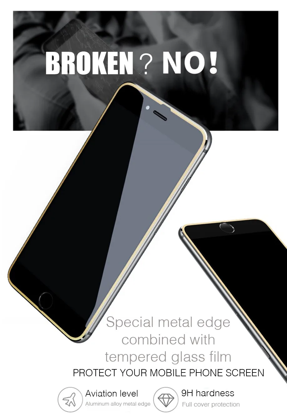 3D закаленное стекло из алюминиевого сплава для iphone 6 6s 7 8 Plus полное покрытие краев Защита экрана для iphone X 10 5 5S SE стеклянная пленка