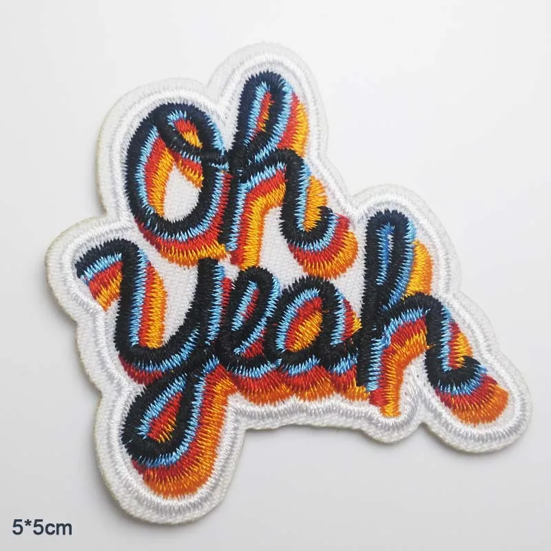 Нашивка с надписью Oh Yeah в стиле панк нашивка для одежды вышивкой девочек и