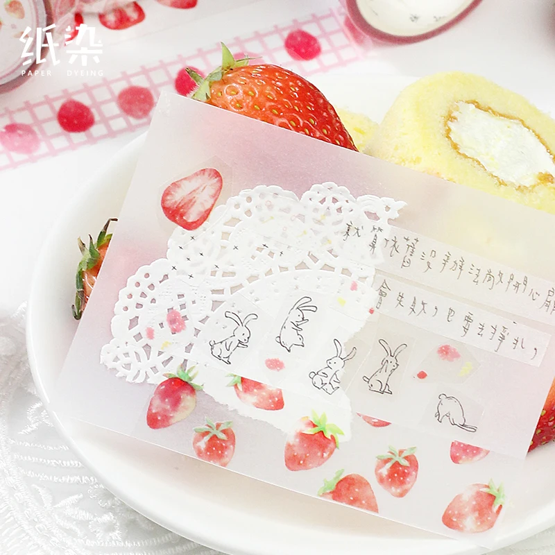 Свежая Сладкая Клубничная серия лента для декорации Washi DIY планировщик