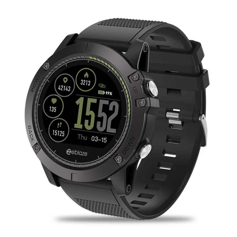 Черный Оригинальные Смарт-часы Zeblaze VIBE 3 HR IP67 водонепроницаемые носимые устройства монитор сердечного ритма ips цветной дисплей спортивные Смарт-часы для мужчин - Цвет: Черный