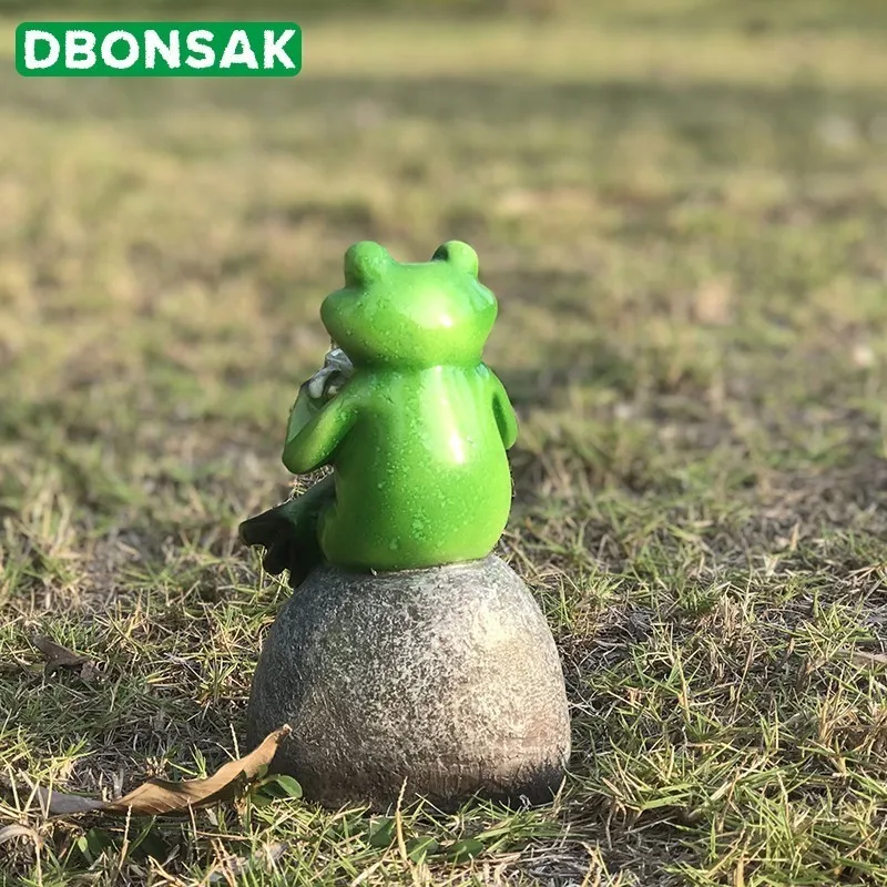 Лягушка питьевой кофе украшения смолы лягушка животный Сад Скульптура цветочный горшок Декор для домашнего стола садовый орнамент микро пейзаж