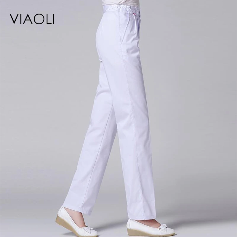 Viaoli полиэфирные хлопковые однотонные новые цветные брюки для салона красоты