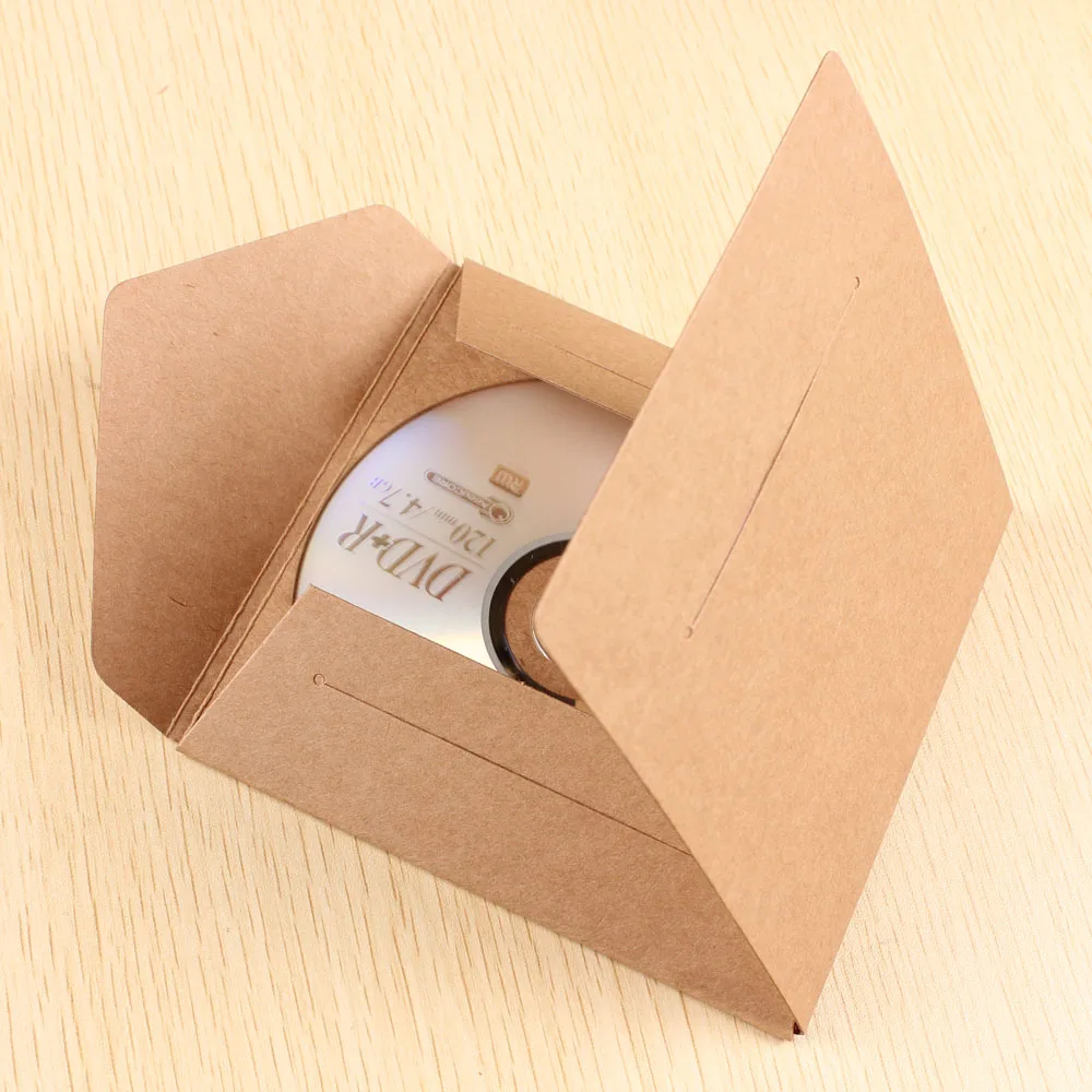 10 шт. Крафт одного КОМПАКТ-диска CD мешок Качество Крафт-Бумаги dvd сумки Обложка