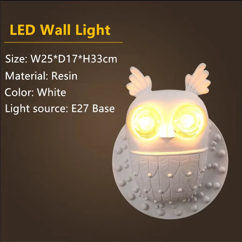 Современные Настенные светильники Сова креативный настенный светильник E27