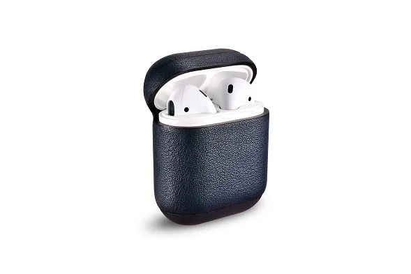 Nappa-Deep Blue Чехол для наушников для Apple Airpods из натуральной кожи, чехол для наушников, аксессуары для наушников, защитный беспроводной чехол - Цвет: Nappa-Deep Blue