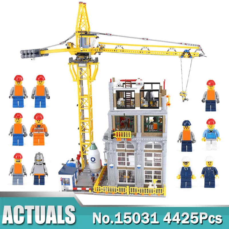 4425 шт. серия MOC 15031 Классическая Строительная площадка с краном Набор