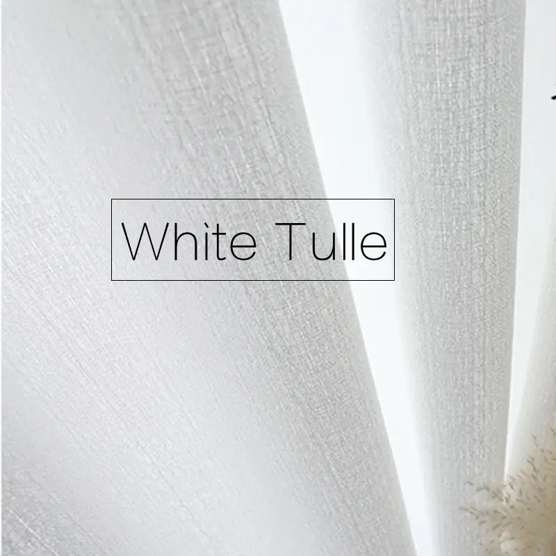 White Tulle Современный белый чистый толстый оконный занавес для гостиной, полупрозрачная штора, хлопок, лен, тюль, занавеска, ткань, занавески, MY007#40 - Цвет: White Tulle