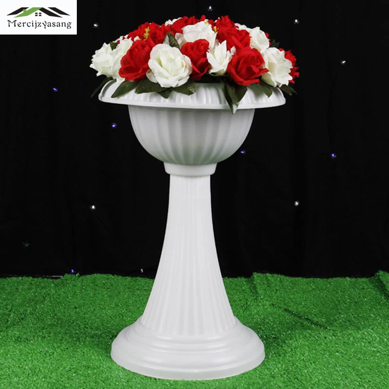 

8Pcs/Lot Flower Vases Floor Plastic Vase Plant Floral Holder Flower Pot Road Lead 56cm for Home/Wedding Corridor Decoration G184
