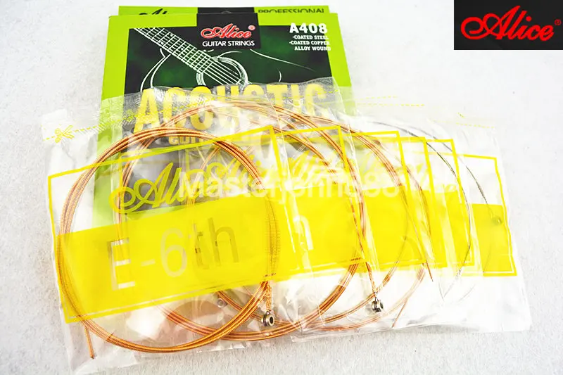 

5 Sets of Alice A408-L Acoustic Guitar Strings Coated Copper Alloy Wound Strings 1st-6th Strings Free Shippng
