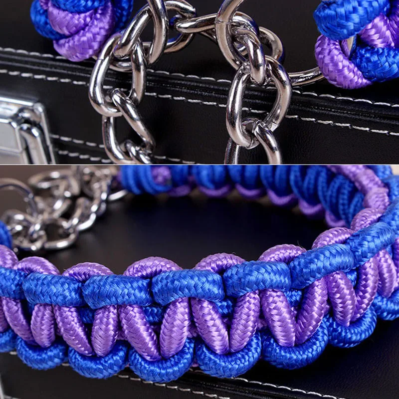 Новая мода двухцветный ошейник восемь шнурок веревка P цепной поводок для