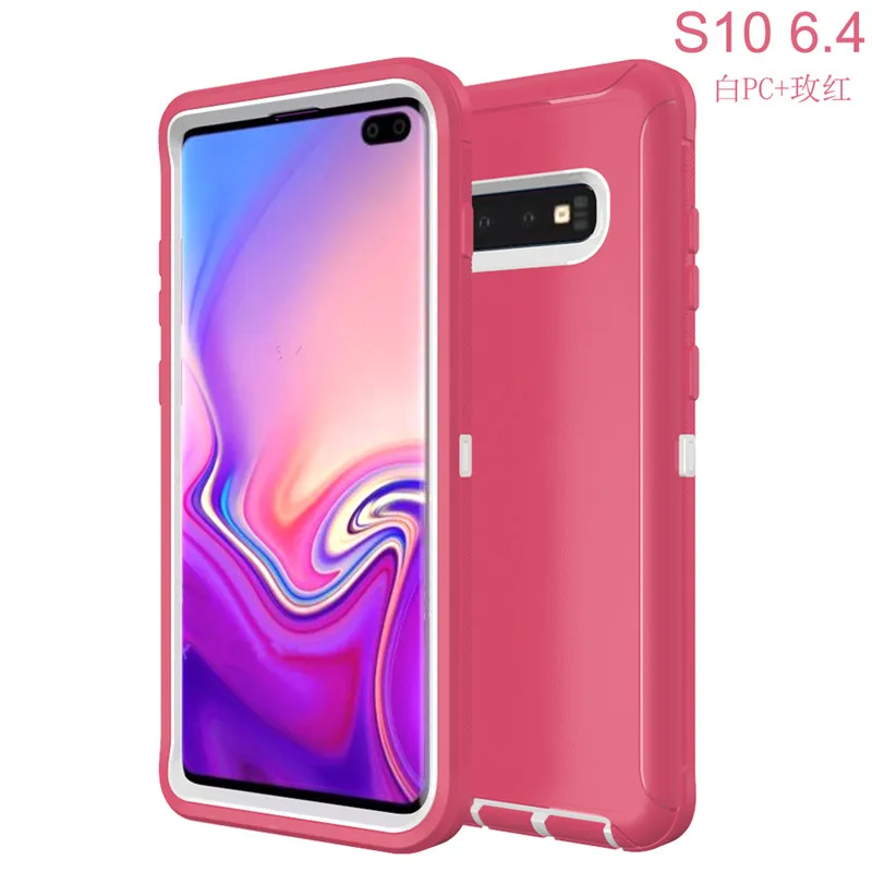 Для samsung s6 s7 s8 s9 s10 Plu note5 note8 note9 вращающийся Задний зажим для защиты экрана с зажимом для ремня на 360 градусов ударопрочный корпус - Цвет: Rose Red