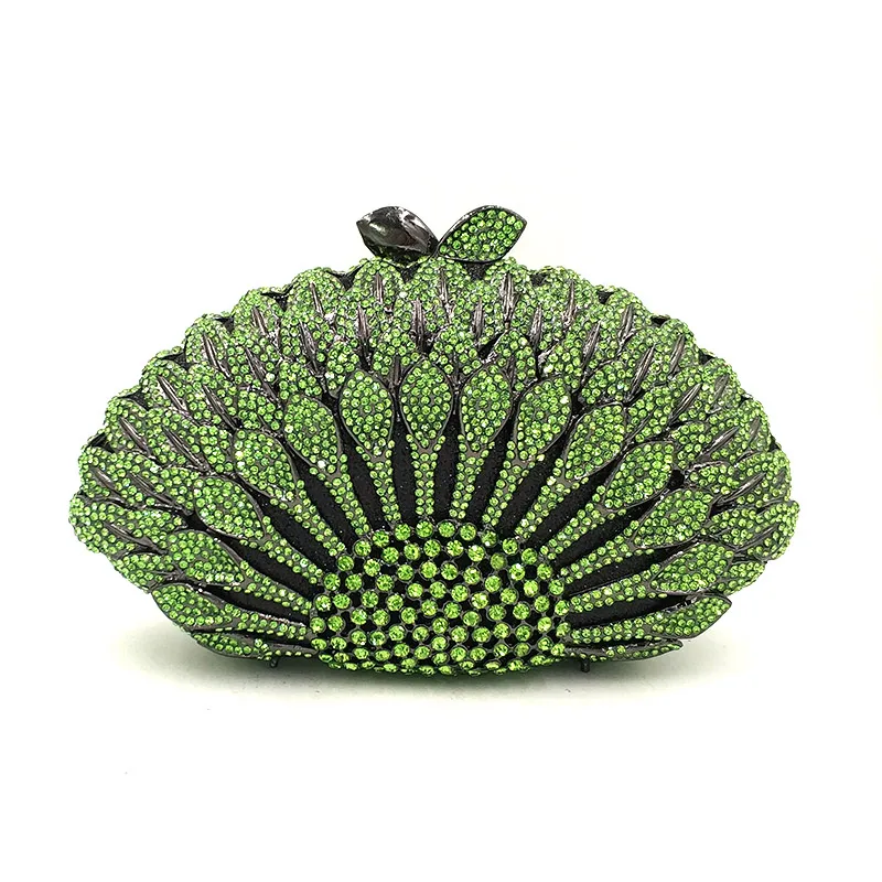 Color 1 green Нигерийские Свадебные вечерние кошельки элегантные кошельки Женская модная дамская сумочка для вечеринок кошелек роскошные бриллианты расшитая кристаллами Сумочка-клатч - Цвет: Color 1 green