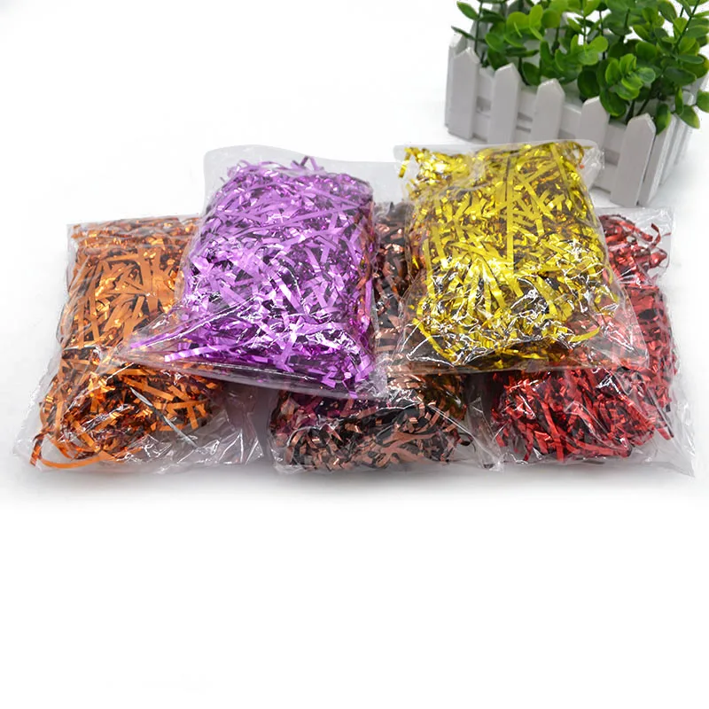 50 г/пакет Фольга ткани Бумага конфетти трава наполнитель картинки коробка