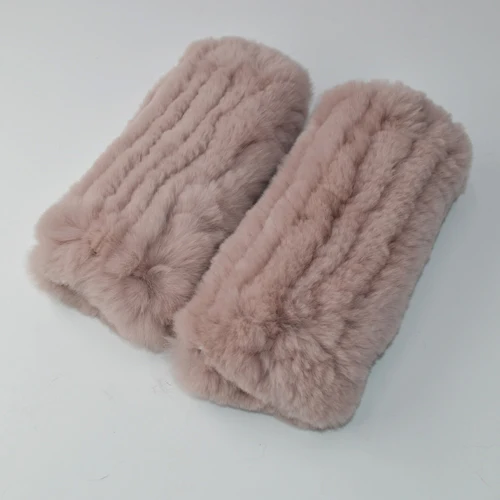 PURPLE PINK Новинка Хорошие эластичные Для женщин из натурального меха кролика Рекс, перчатки, варежки без пальцев модные зимние утепленные сапоги с мехом кролика меховые варежки - Цвет: PURPLE PINK