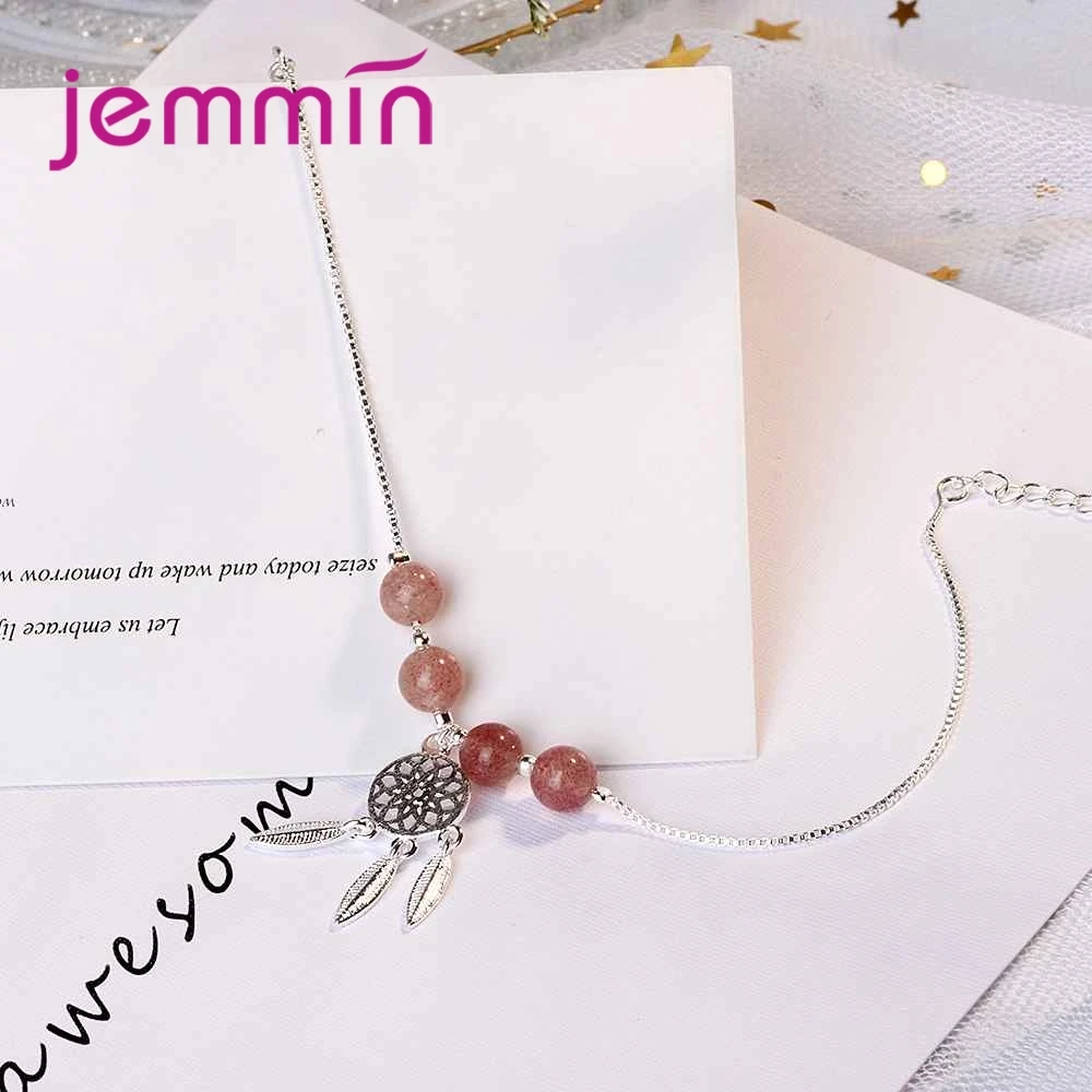 New Arrival 925 Sterling Silver Geometric Pattern Bracelet With Pink Round Crystal Ball Women High Quality Holiday Gift | Украшения и