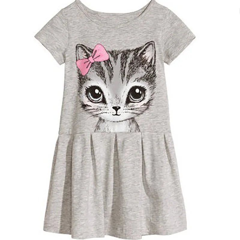 -F04-Gray- Летнее платье для девочек с кисточками и рукавами-крылышками; милые детские вечерние платья в полоску; женское платье принцессы; рубашка; одежда - Цвет: -F04-Gray-