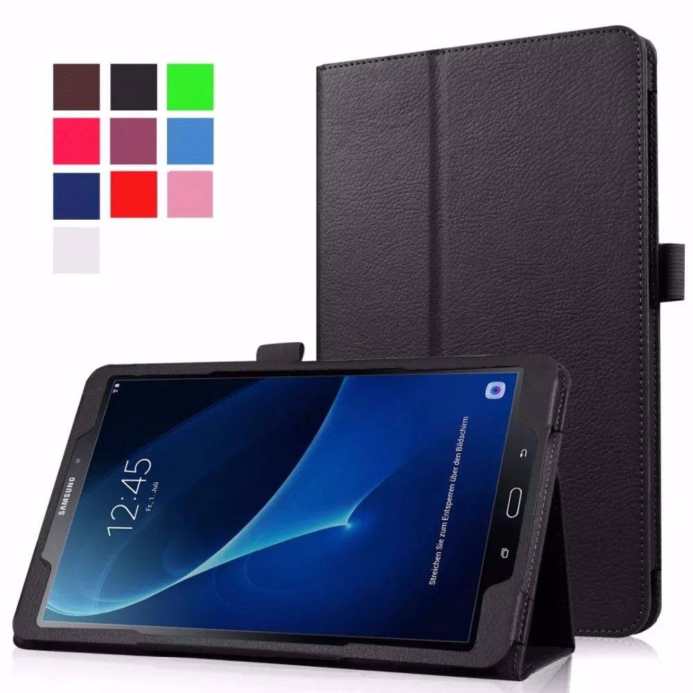 Раскладной флип-чехол-книжка из искусственной кожи для Samsung Galaxy Tab A 10,1 SM-T580 T585 T580N кожи lichee style чехол для планшета+ защитная пленка на экран+ подставка для ручек