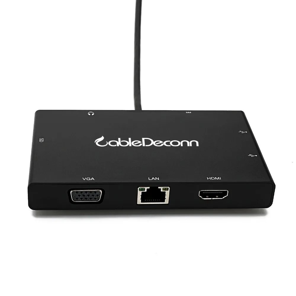 Thunderbolt 3 USB C к HDMI 4K VGA 2xusb 0 концентратор Gigabit Ethnernet RJ45 PD аудио 5 мм SD слот Hub адаптер|hdmi