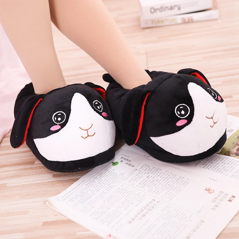 Women's Slippers Warm Winter Animal Prints Flock Cute House Slippers Short Plush Fur Slides for women