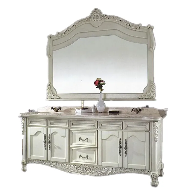 Античный белый деревянный шкаф для ванной комнаты|bathroom vanity|bathroom cabinetwooden bathroom cabinets