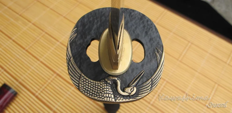 

Grade-A Japanese Sword Katana 1095 High Carbon Steel Clay-Tempered Blade Red Scabbard Real Shells Sharpness