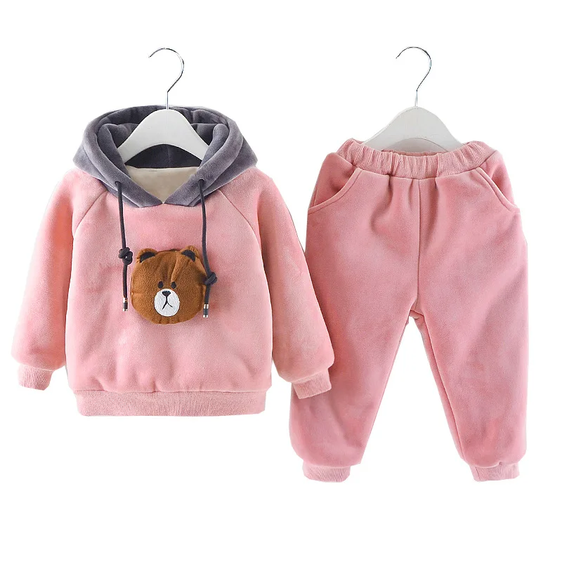 Спортивный костюм для девочек комплект из 2 предметов: кофта с капюшоном и