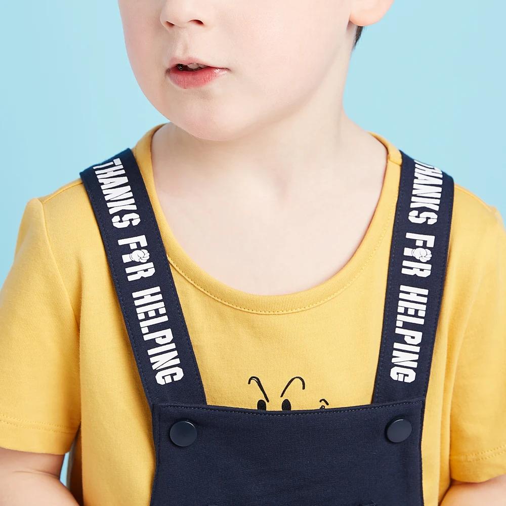 Balabala Summer Cotton Children Boy Clothes set 2018 New Sets Kids Short Sleeves T-Shirt +overalls 2pcs Toddler sets Clothing |