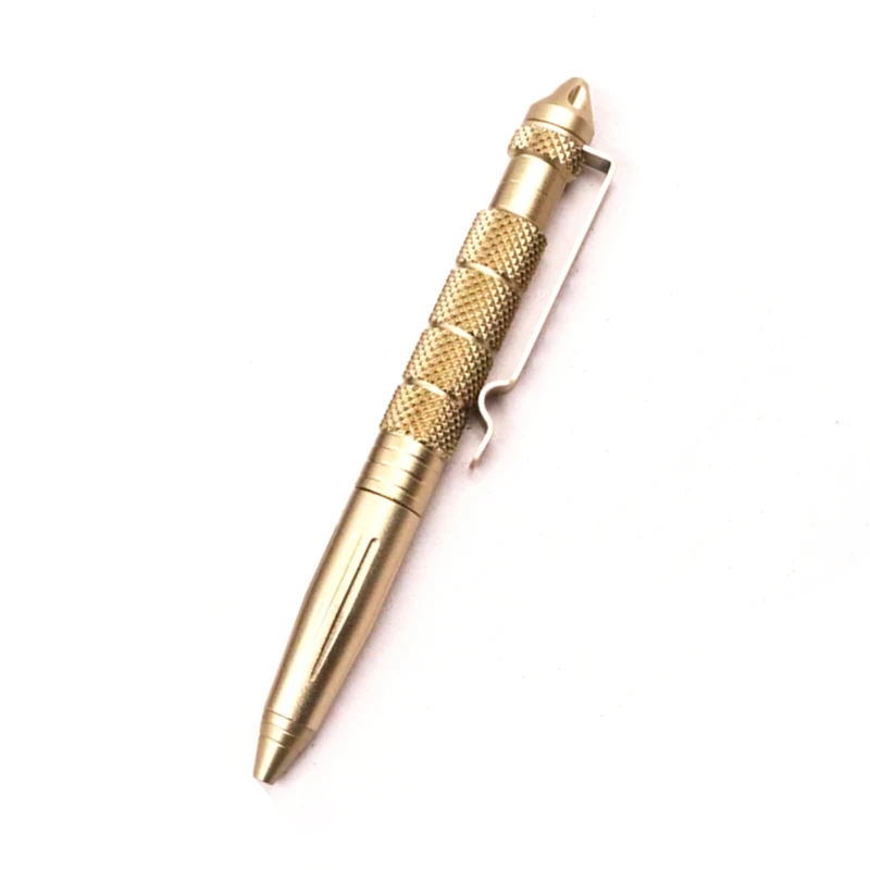 Gold EDC Личная тактическая ручка для защиты на открытом воздухе, ручка для самозащиты, многофункциональный алюминиевый Противоскользящий портативный инструмент для выживания в чрезвычайных ситуациях - Цвет: Gold