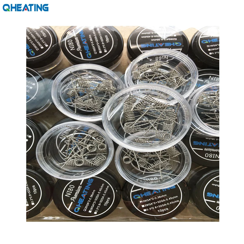 Qheating 10 шт./лот Предварительно Построенная катушка NI80 Premade Alien витая DIY Heating Clapton
