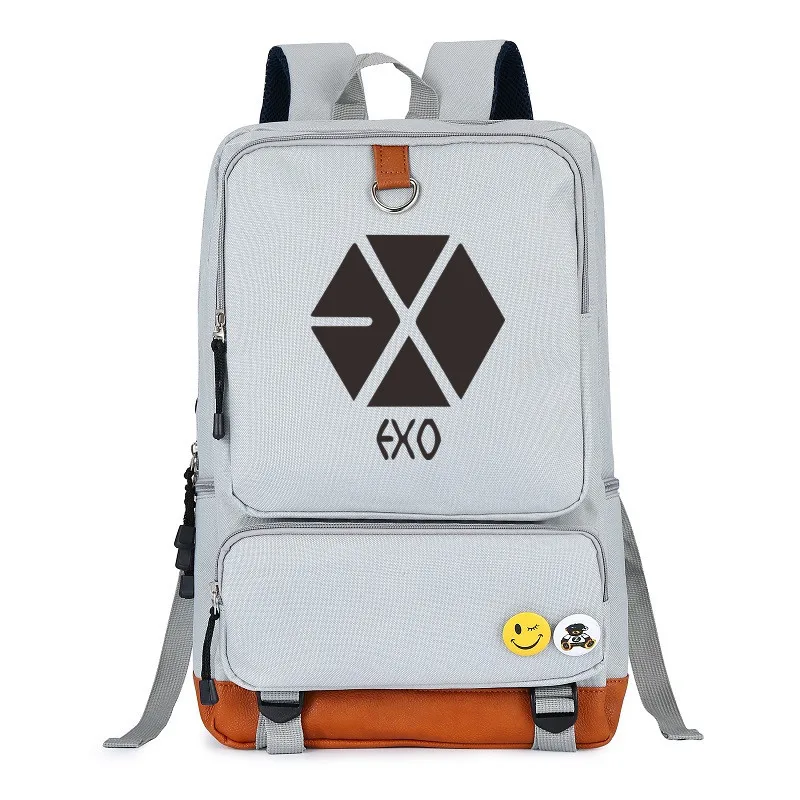 Новинка года,, рок, выцветание, Алан, ходунки, EXO GOT7, AC/DC, Детские портфели для подростков, школьные сумки, парусиновые мужские Студенческие рюкзаки - Цвет: 21