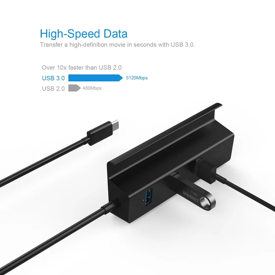 USB 3 1 концентратор с портами держателем для телефона Тип C Гигабитного Ethernet LAN RJ45