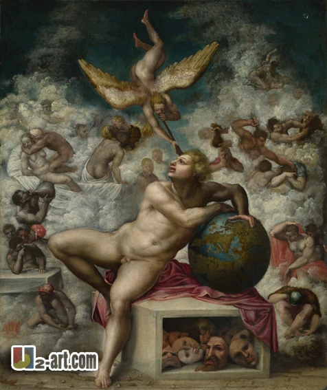 Печать на холсте (Микеланджело мечта о человеческой жизни) Бесплатная доставка