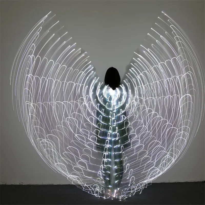 

BC39 Female ballroom dance led costumes luminous light cloak butterfly wings glowing outfit dress bar performance clothe led dj
