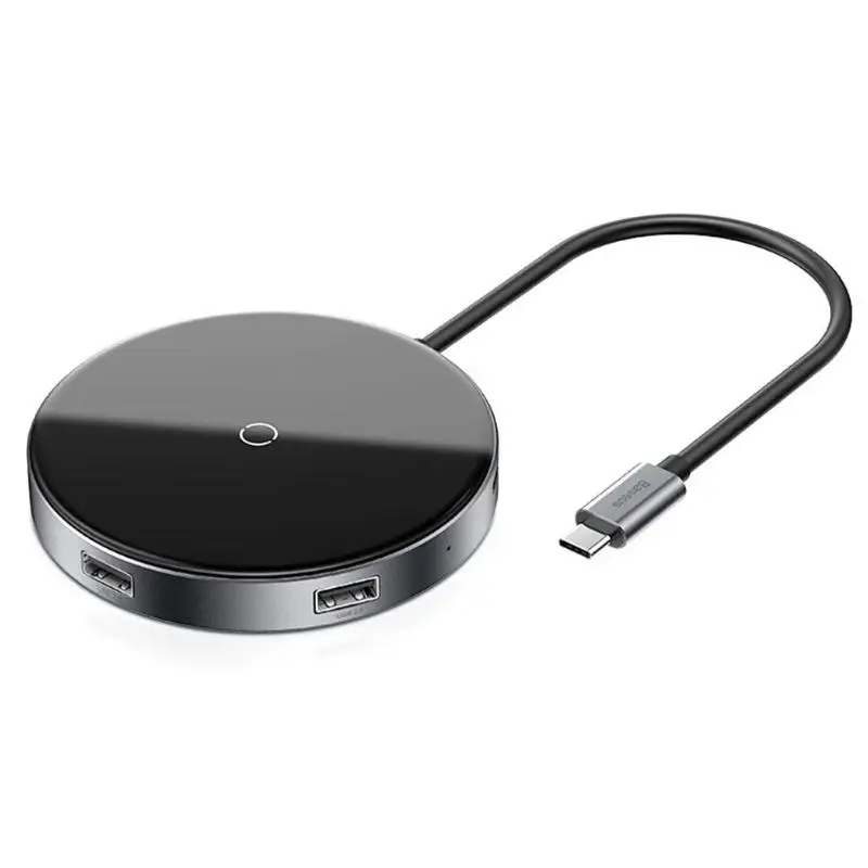 Baseus USB Type C HUB to USB 3.0+ USB2.0 for Macbook Pro HUB Adapter Qi Wireless Charger for iPhone XS Max Computer Accessory