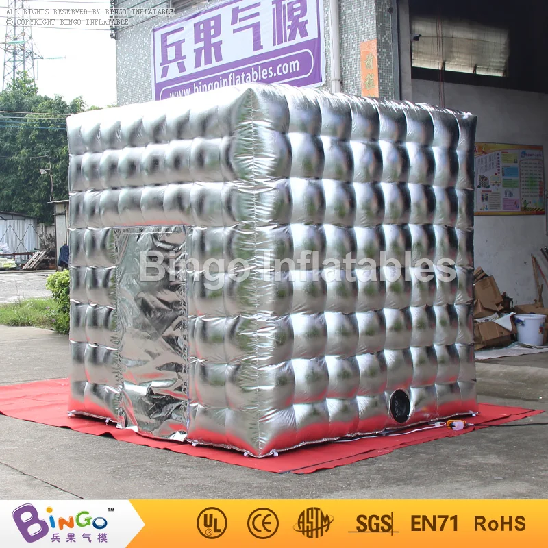 Надувная фотобудка LED освещение 2 4x2 4 м фото палатка серебристого цвета для