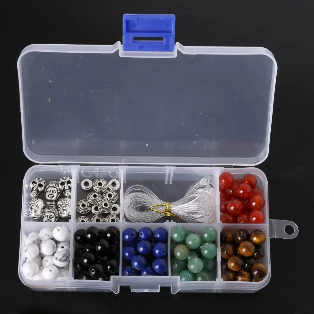 Ювелирный Комплект из бисера сделай сам круглого натурального камня для