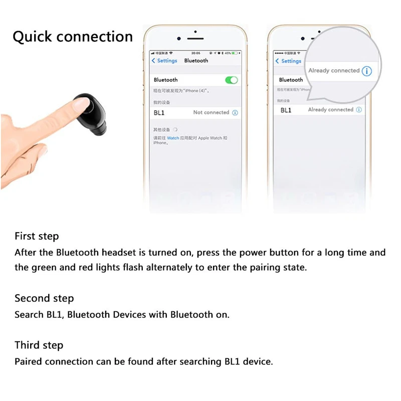 Bluetooth 4,2 Спортивные Беспроводные наушники HIFI гарнитура Мини настоящий стереонабор