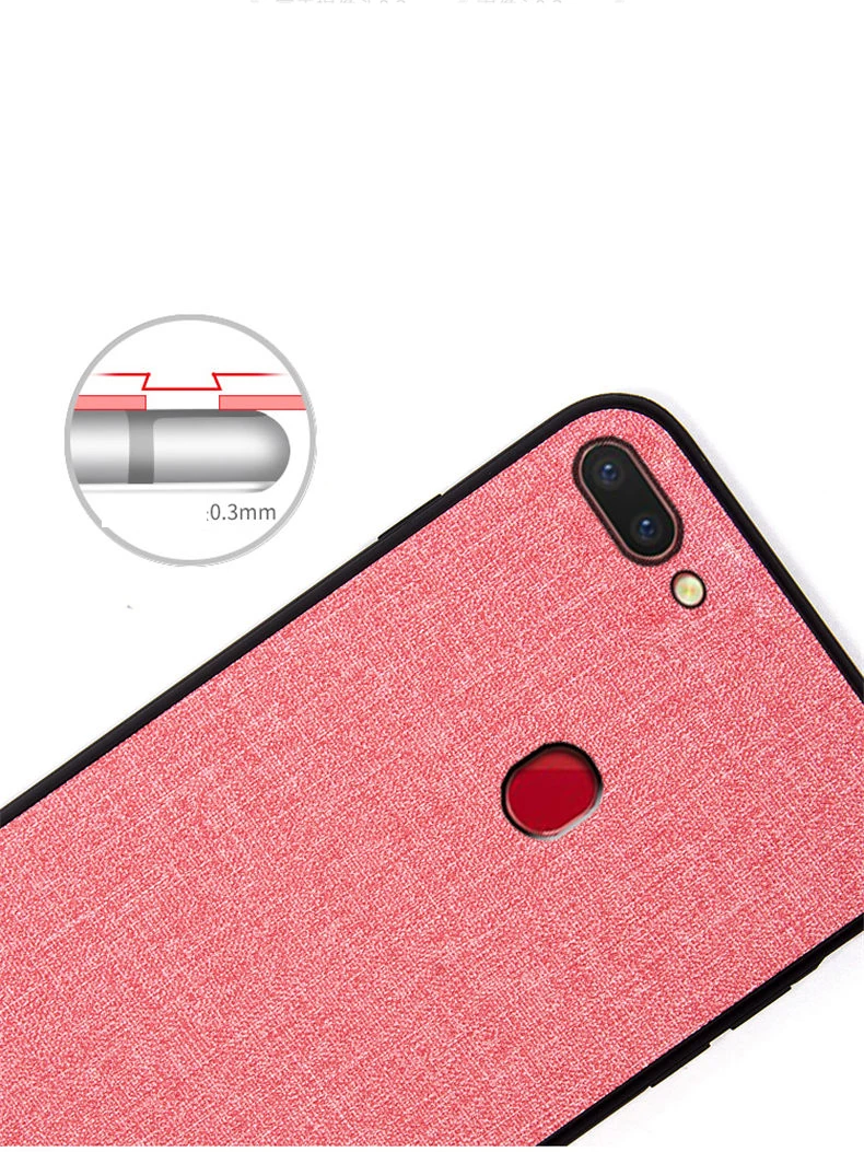 Fabric leather Case For OPPO Realme 1 A3S A5 A3 R15 Pro F7 F9 F17 Find X TPU Soft Silicone Bumper Cloth Canvas Back Cover | Мобильные
