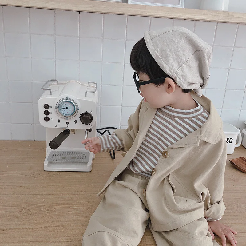 Autumn 2018 baby boys fashion loose clothing sets kids cotton long sleeve coat and harem pants children casual outfits | Детская одежда