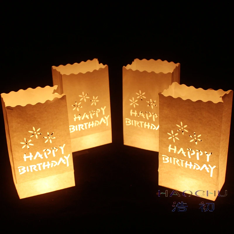 10 шт./лот &quot25 см белая бумага Фонарь Свеча мешок LED свет Lampion Сердце DIY шаблон для