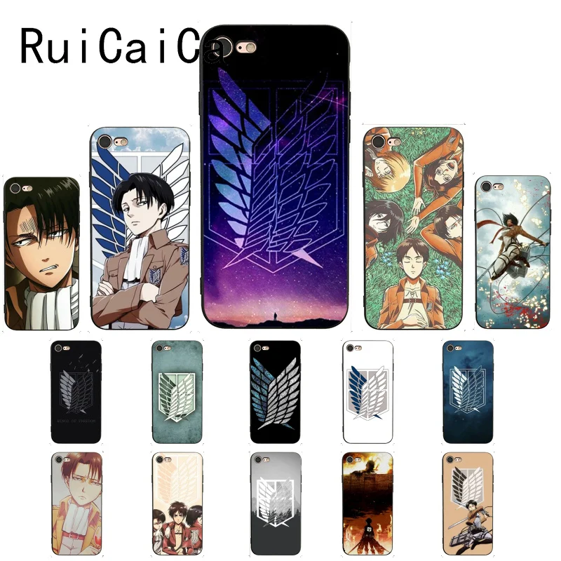 RuiCaiCa аниме японская атака на Титанов новое поступление черный чехол для телефона
