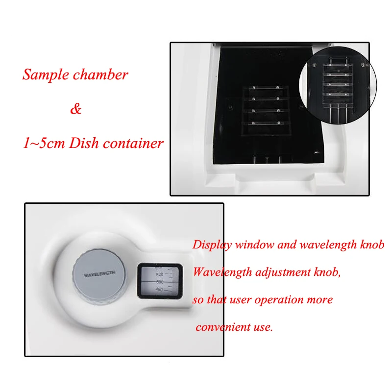 Видимый спектрофотометр 721 цифровой спектроскопии светильник лабораторного