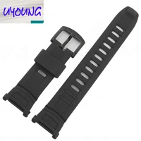 new mens black silicone rubber waterproof sport wrist watch band strap prg 130y