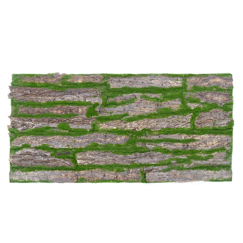

30/100x50cm Real Dried Pine Tree Bark with Artificial Moss for Water Pipe Pillar Wrap Tree Skin Fake Flower DIY Home Decorations