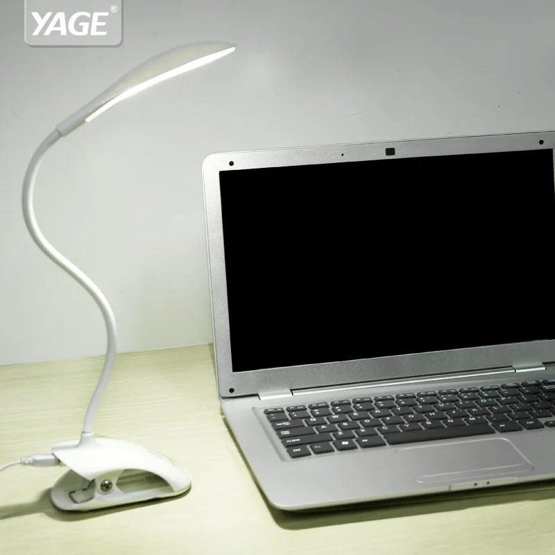 YAGE USB светодиодный Настольный светильник 14 светодиодный Настольный светильник с зажимом кровать лампа для чтения книг светодиодный настольный светильник сенсорный 3 режима YG-5933 настольная лампа