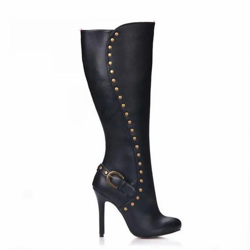 Женская обувь женские зимние сапоги до колена на высоком каблуке женская