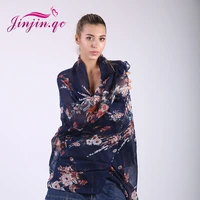 jinjin qc 2019 fashion floral women scarf viscose scarves and wraps print bandana echarpe foulard femme drop shipping j
