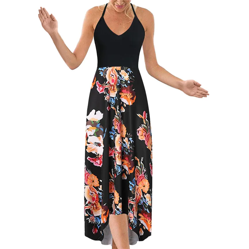 Yashangyi Robe Boheme Femme винтажное летнее пляжное платье с принтом и открытой спиной