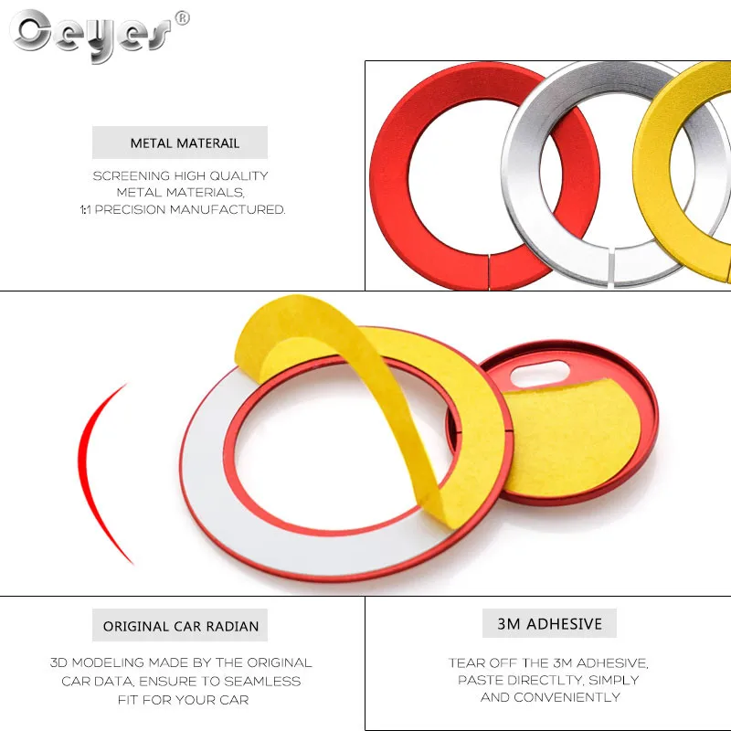 Ceyes автомобильный Стайлинг кнопка старт стоп украшение кольцо зажигания