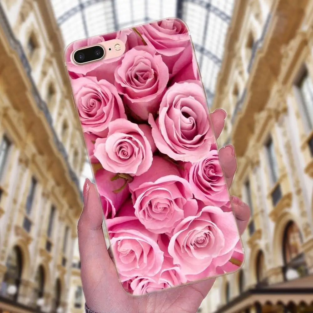 Для Huawei P7 Honor 4C 5A 5C 5X 6 6C 6A 6X 7 7X 8 9 V8 V10 Y3II Y5II G8 Play Lite букет из розовых роз свежий